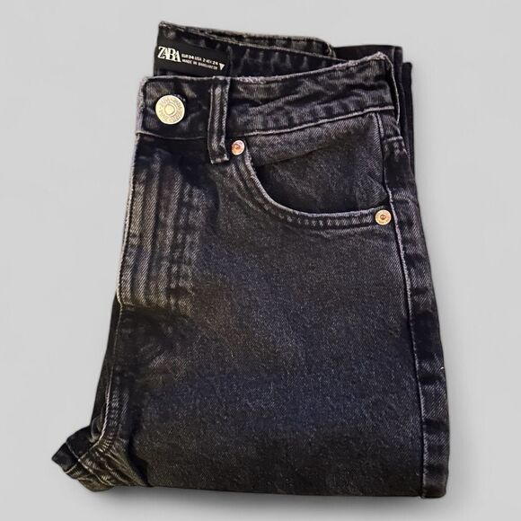 Zara Mom Jeans Black Size 2 - Picture 1 of 4